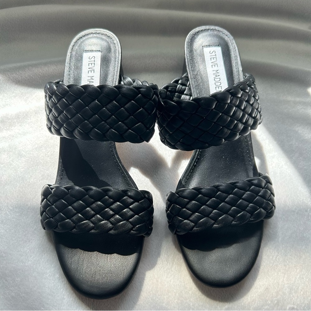 Steve Madden Women's Black Braided Sandals